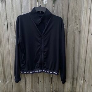 Under Armour Women Black‎ Zip Up Track Jacket Athletic Athleisure Size M